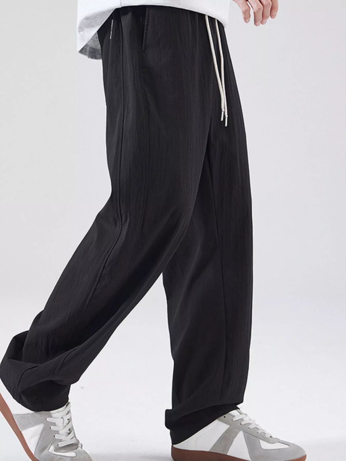Men's Casual Wide Leg Drawstring Pants, view 3