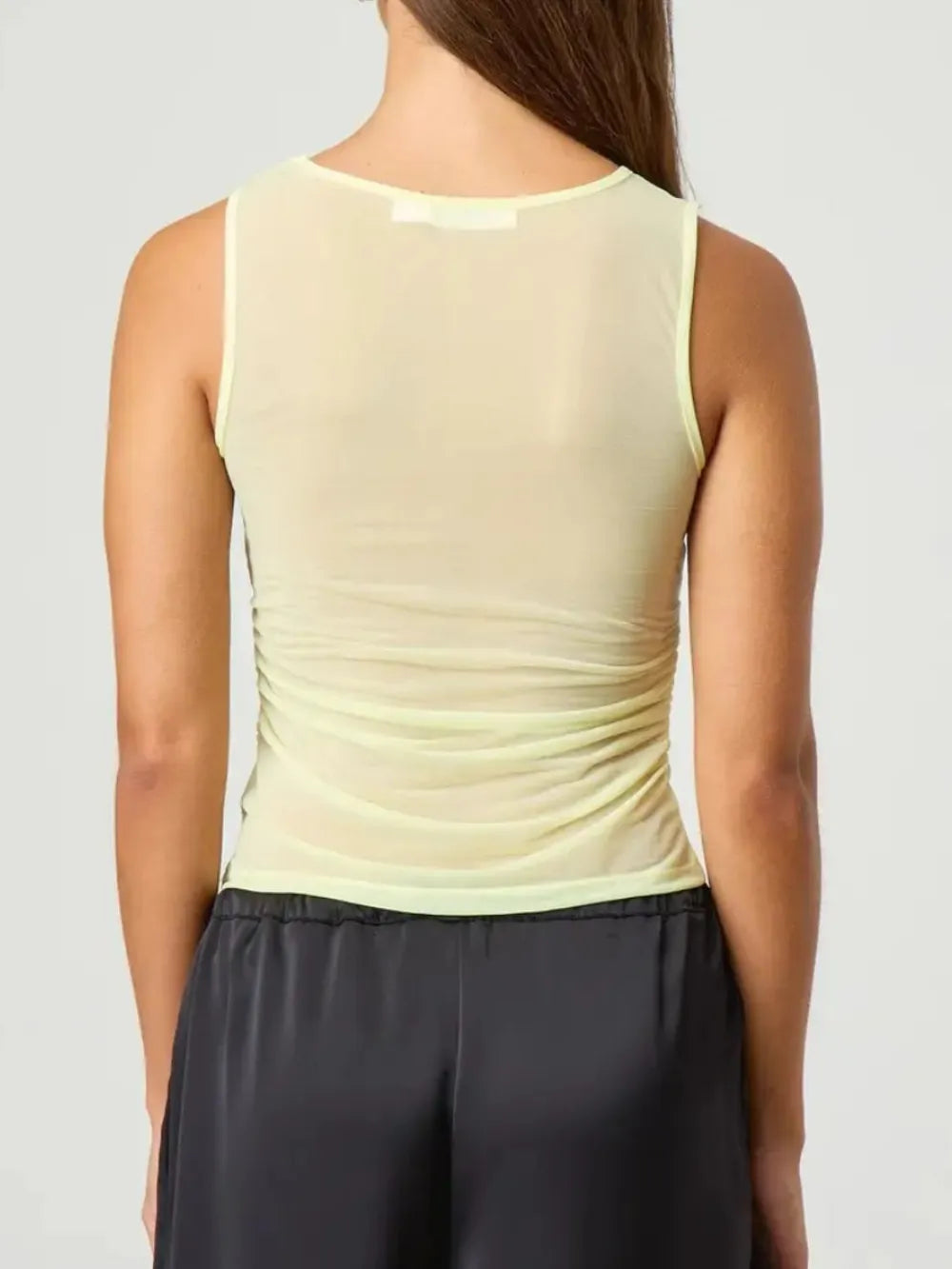 Ruched Round Neck Tank - Lilixa.store