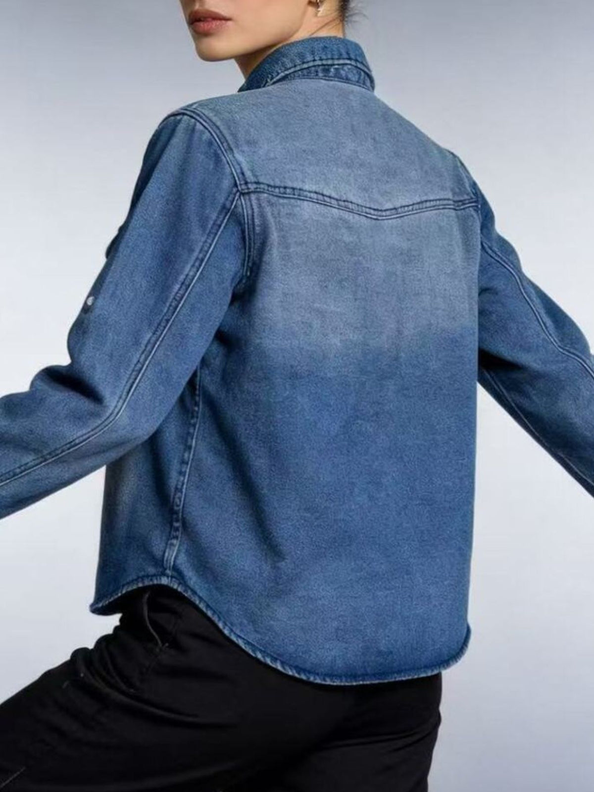 Button Down Classic Western Style Denim Top - Lilixa.store