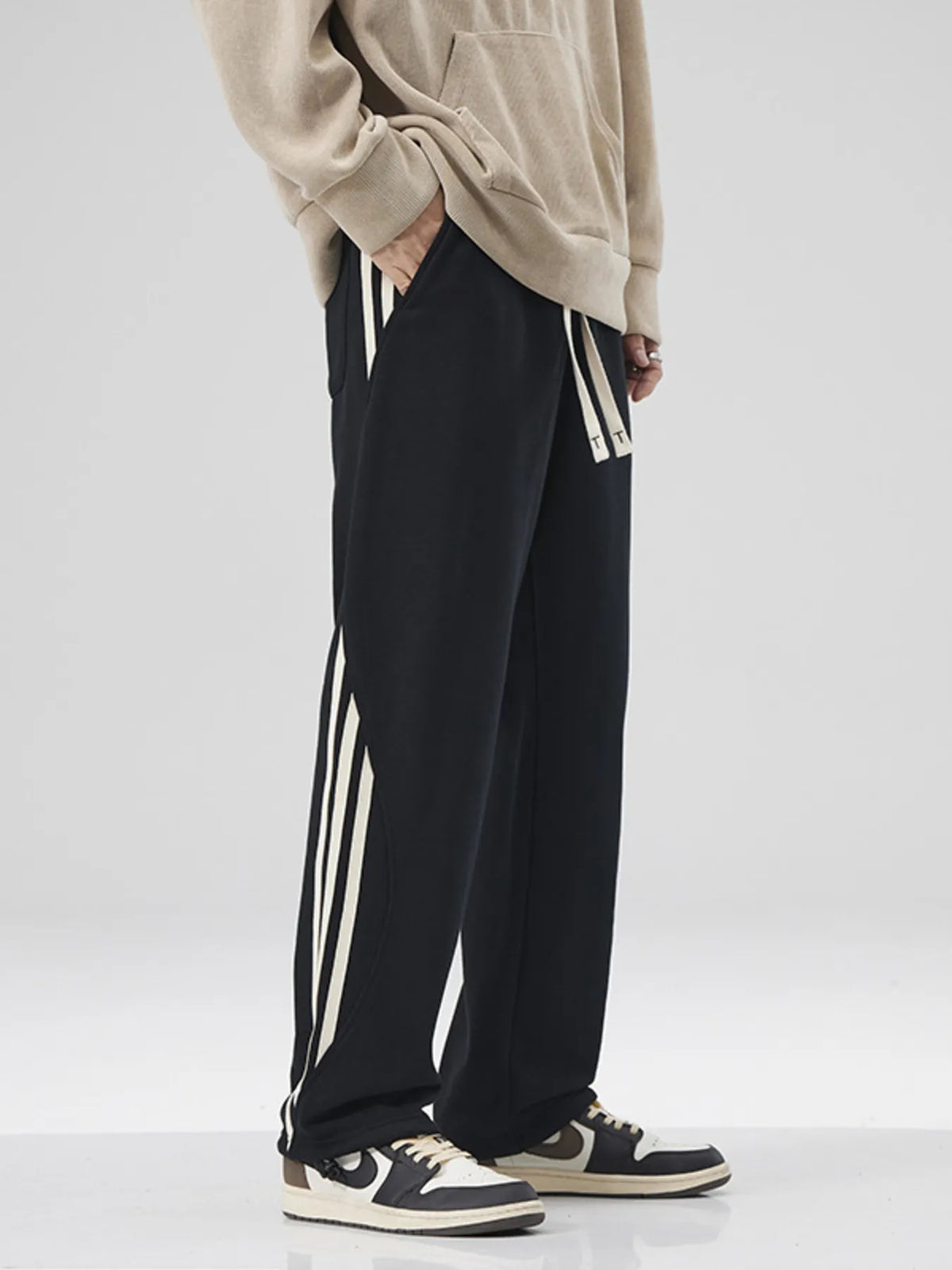 Men's Plus Size Casual Drawstring Side Stripe Pants