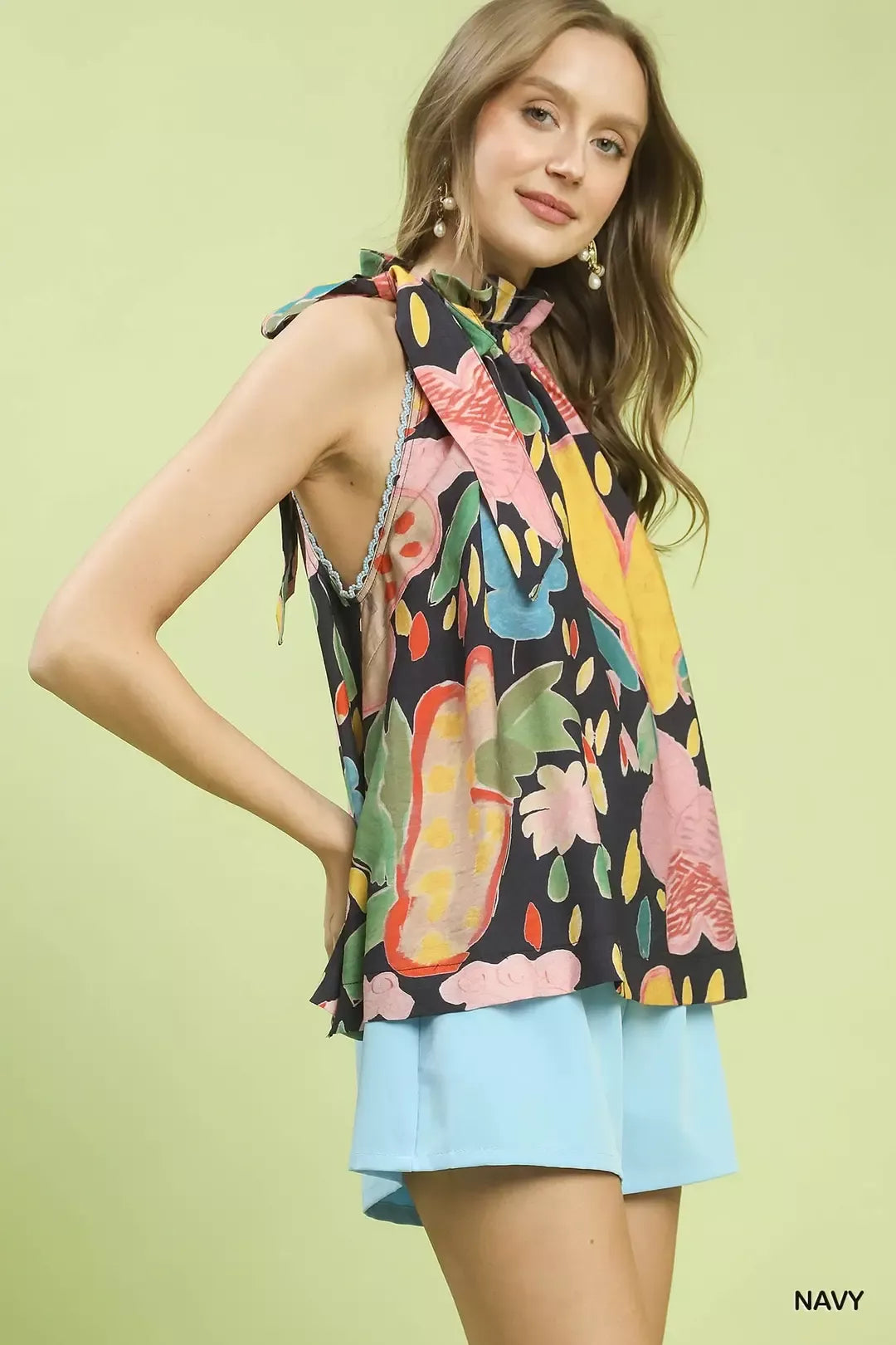 Umgee Multi-Color Floral Halter Neck Boho Top - Lilixa.store