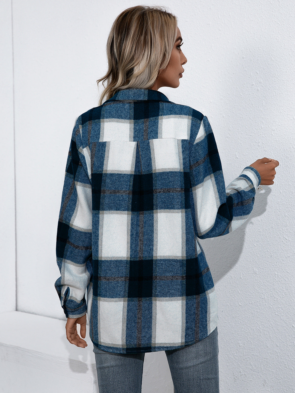 Ivy Lane Plaid Button Up Flannel Shirt, view 8