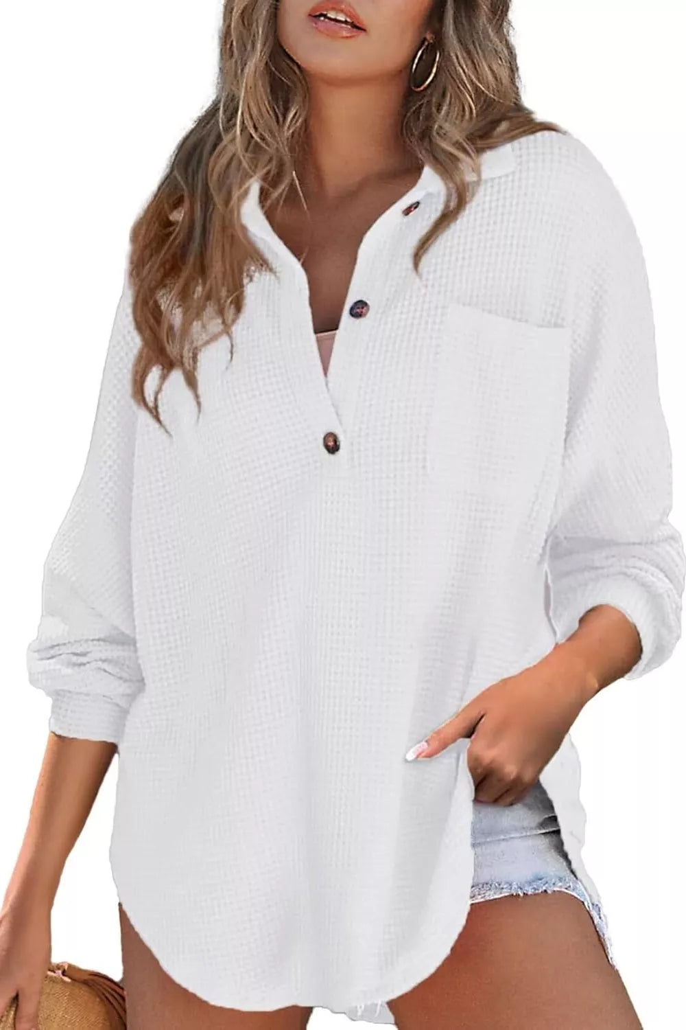 Half Button Long Sleeve Sweatshirt - Lilixa.store