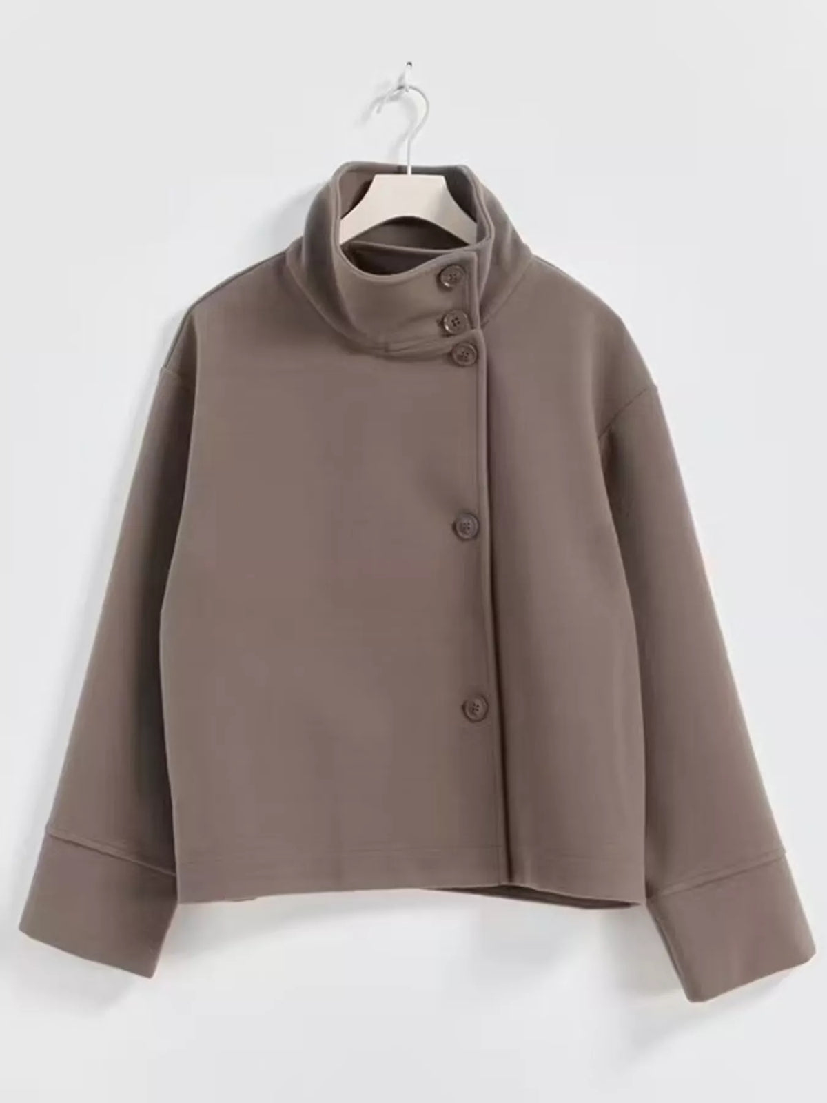 Wool Blend Long Sleeve Outerwear - Lilixa.store