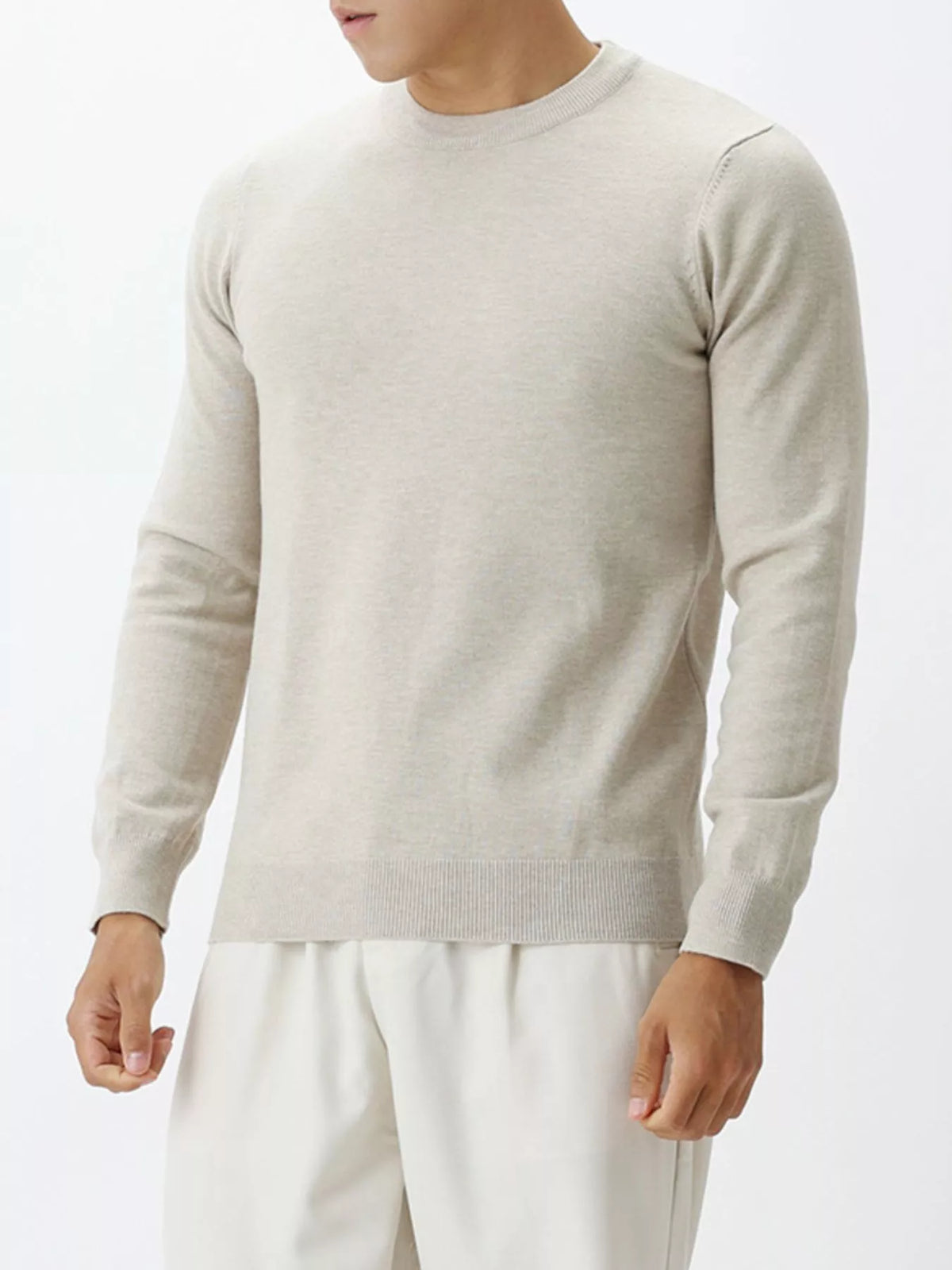 Men's Plus Size Classic Crew Neck Sweater, view 2