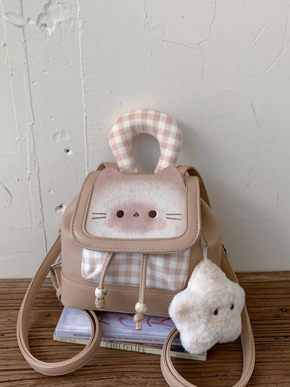 Cat Plaid Backpack Bag - Lilixa.store