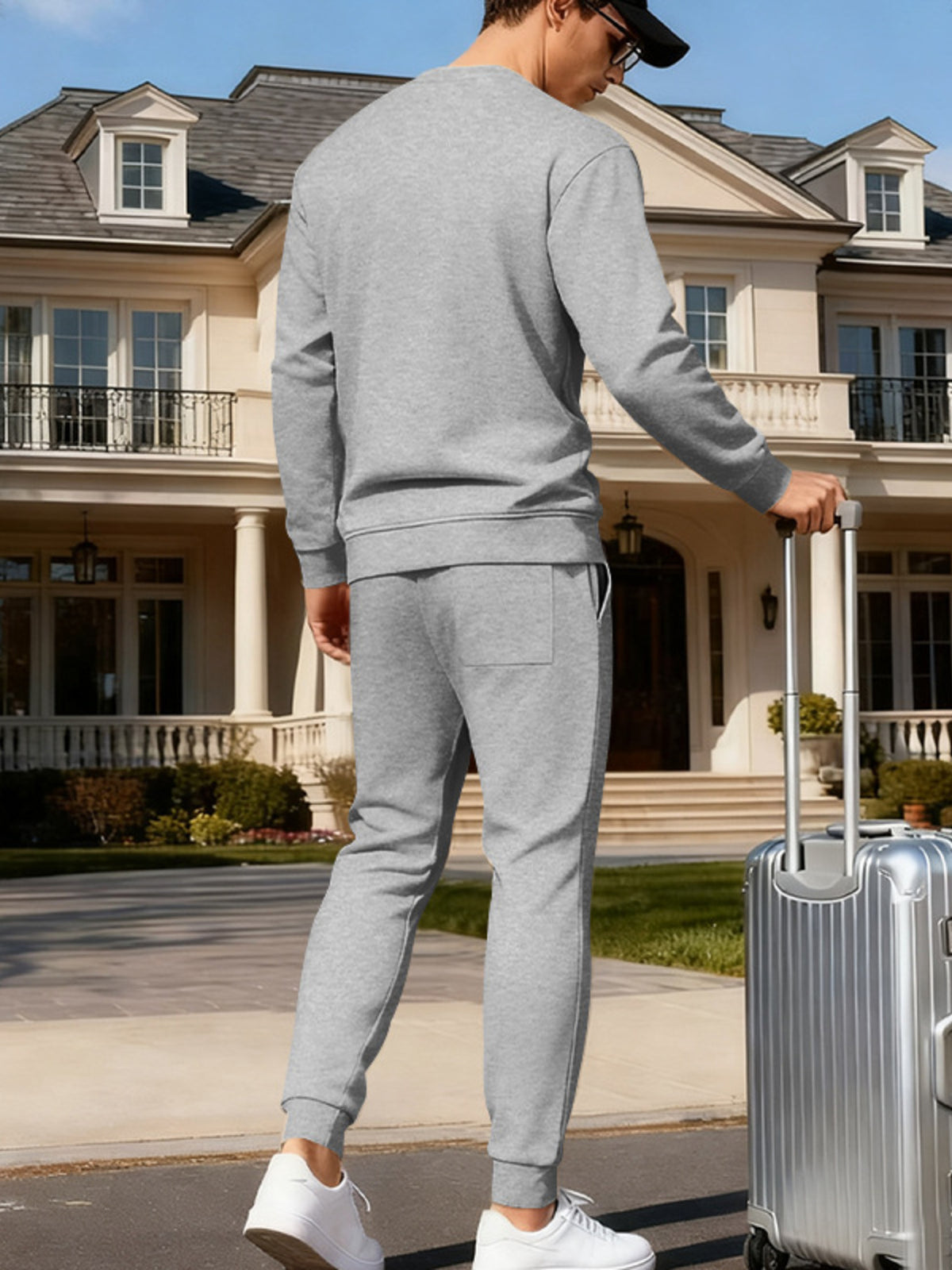 Men's Full Size Round Neck Sweatshirt and Jogger Set Plus Size - Lilixa.store
