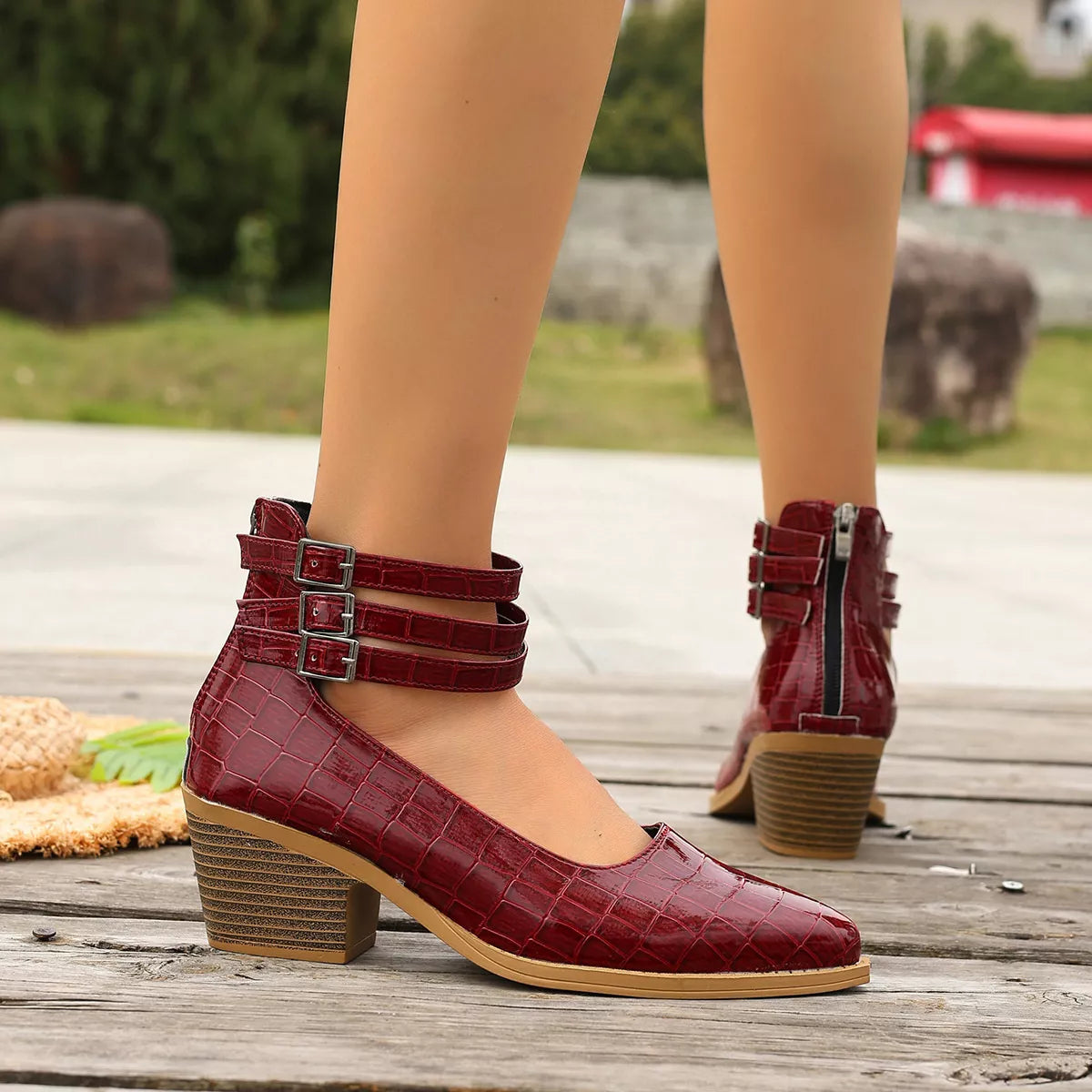 Point Toe Block Heels Pumps - Lilixa.store