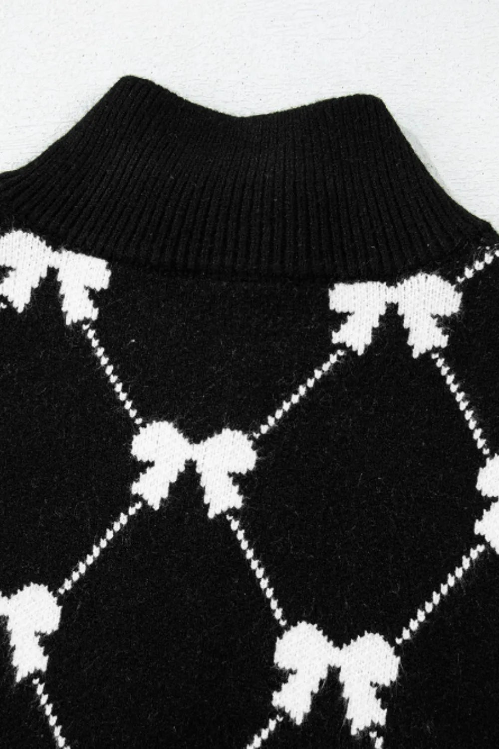 Bow Half Zip Sweater Vest - Lilixa.store
