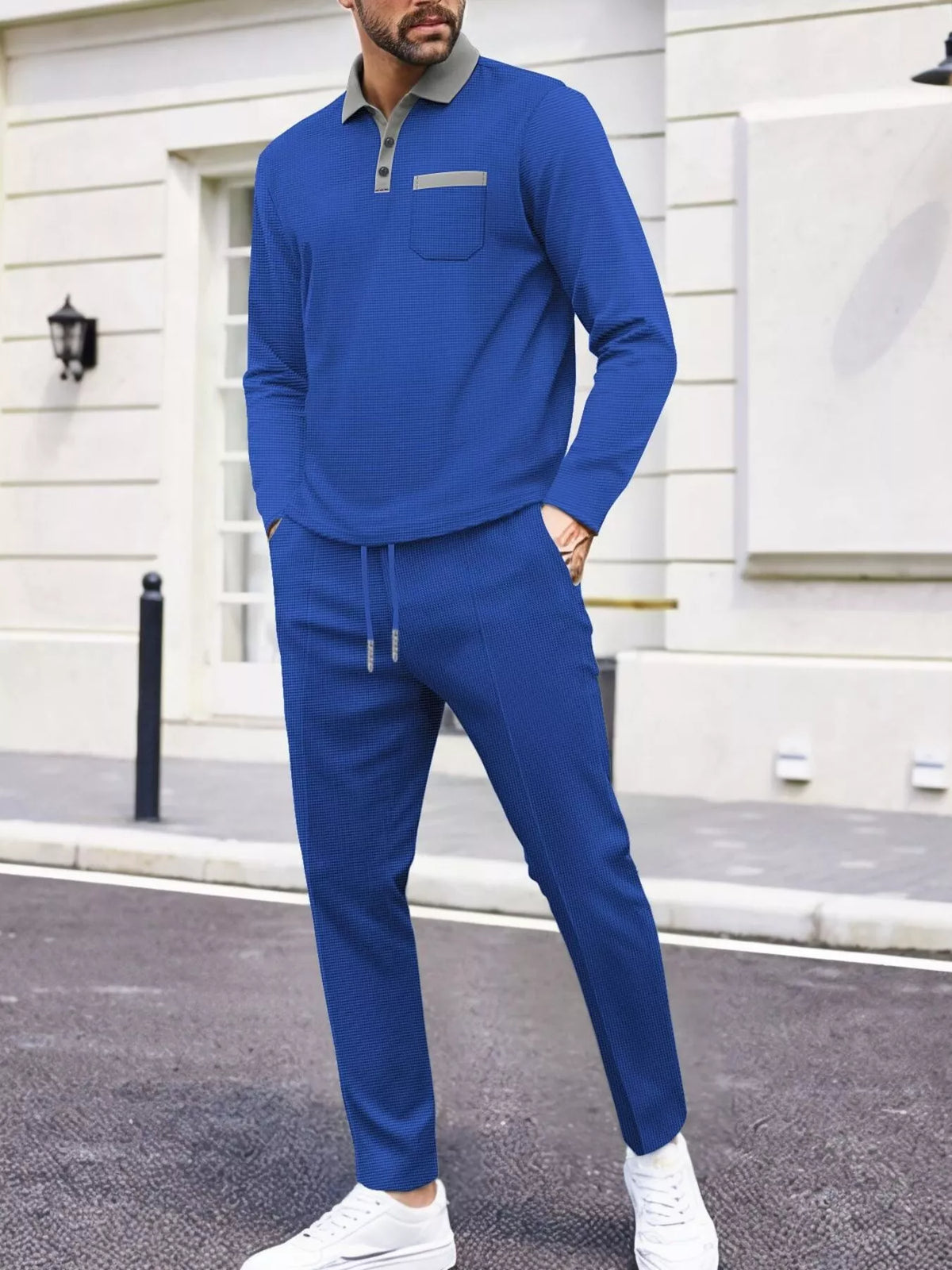 Men's Full Size Long Sleeve Top and Pants Set Plus Size - Lilixa.store