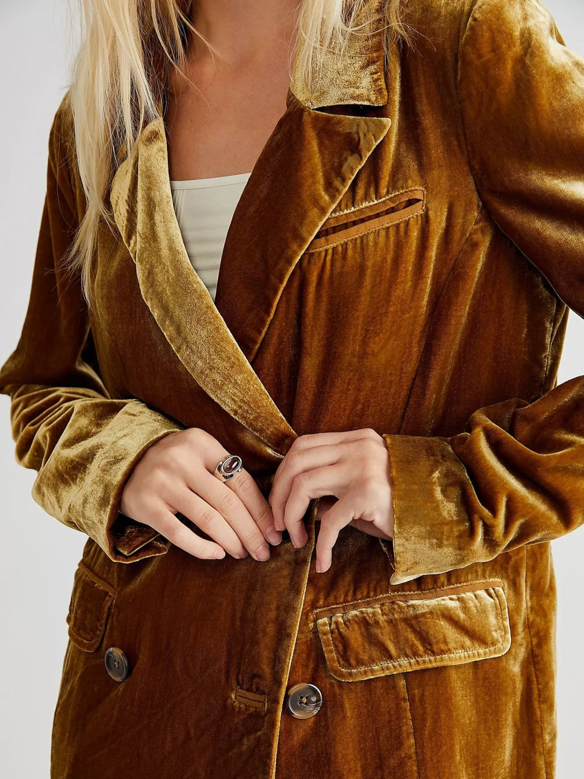 Lapel Collar Button Up Blazer - Lilixa.store