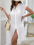 Button-Down Lightweight Beach Cover-Up - Lilixa.store