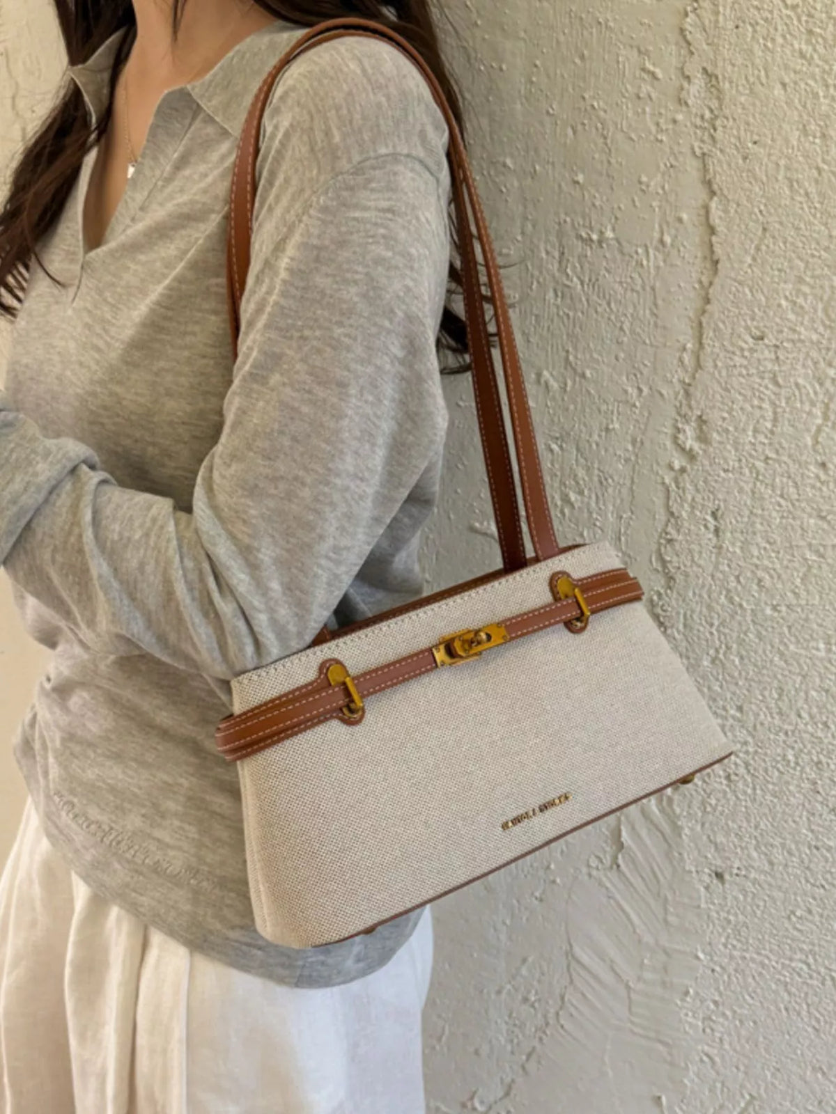 Decorative Buckle Shoulder Bag