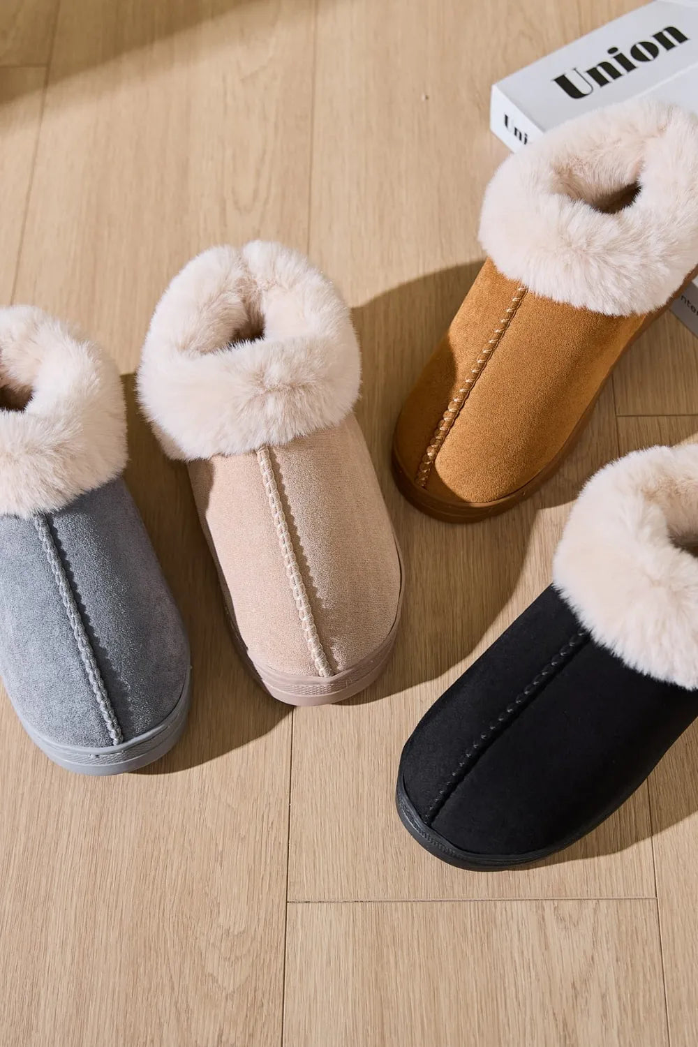 Faux Fur Round Toe Platform Slippers - Lilixa.store