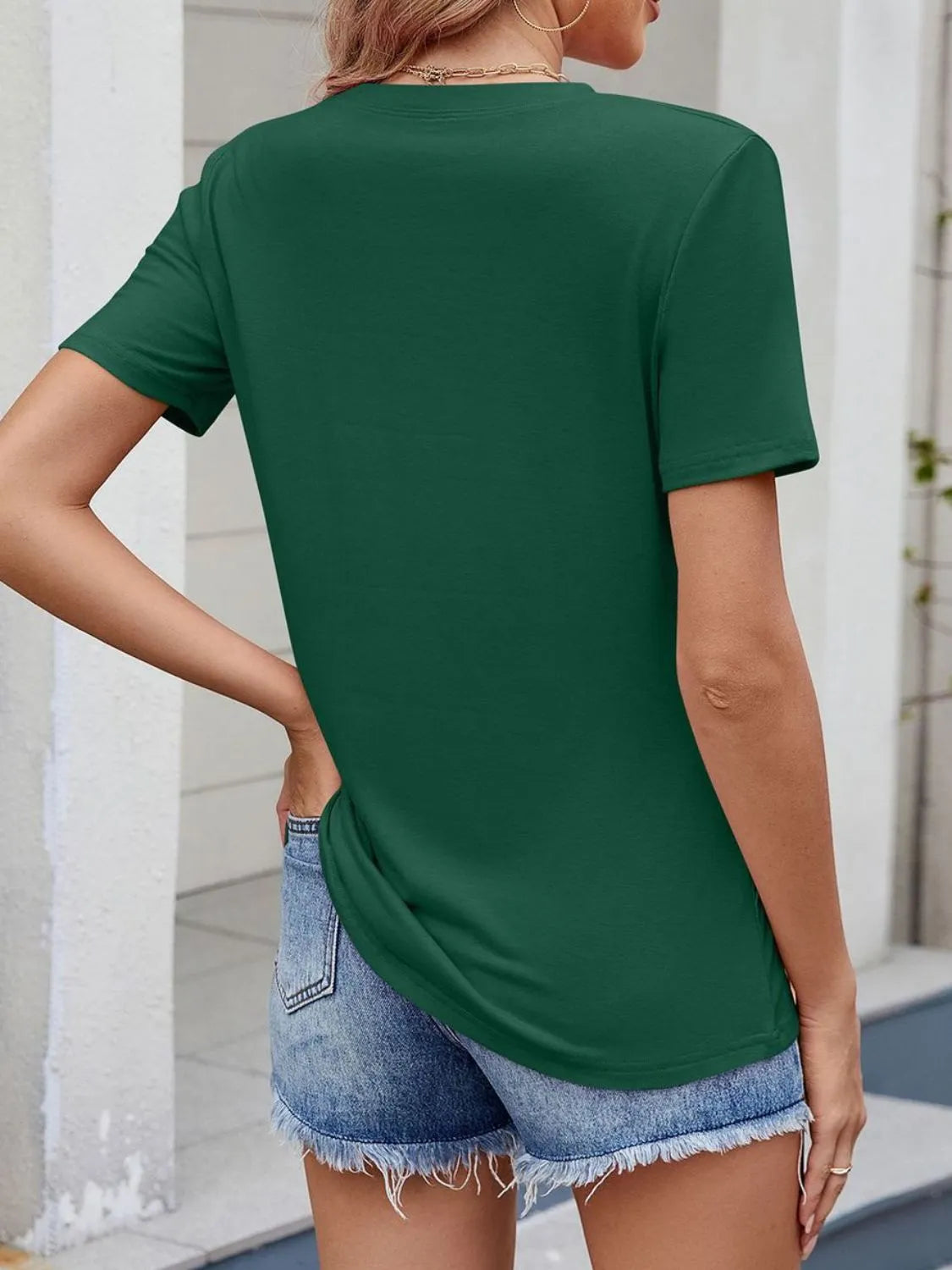 Round Neck Short Sleeve T-Shirt - Lilixa.store