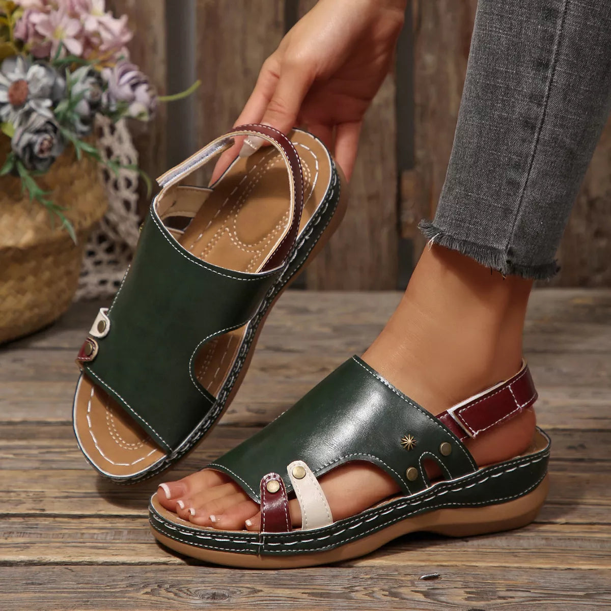 Open Toe Flats Sandals