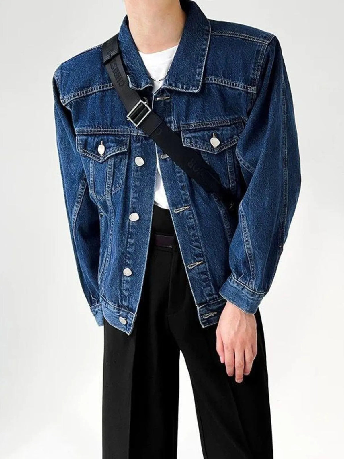 Men's Plus Size Button Up Long Sleeve Denim Jacket - Lilixa.store