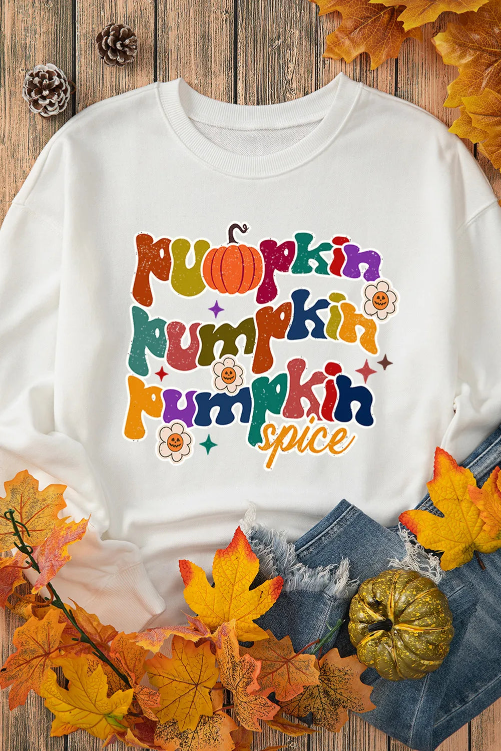 Letter Graphic Round Neck Long Sleeve Sweatshirt - Lilixa.store