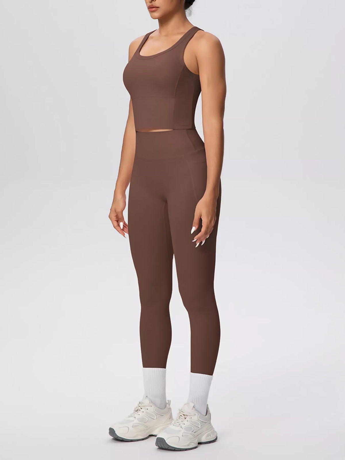 Scoop Neck Tank and High-Waisted Leggings Active Set, view 10