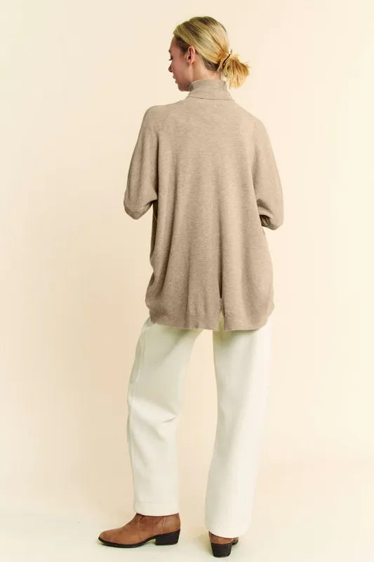 Davi & Dani Turtleneck Long Sleeve Knit Top - Lilixa.store