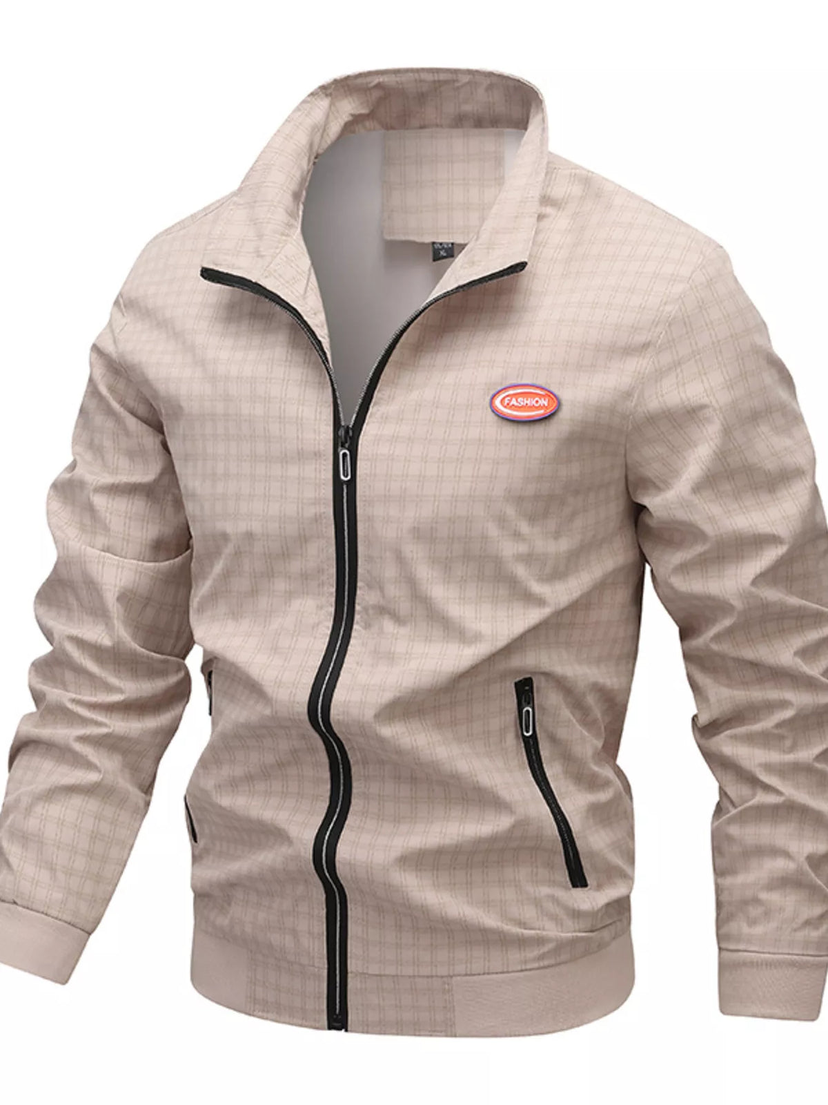 Men's Plus Size Plaid Lightweight Zip-Up Jacket - Lilixa.store