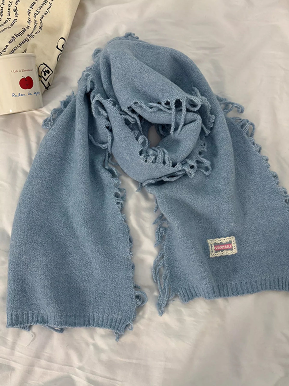Knitted Fringe Scarf - Lilixa.store