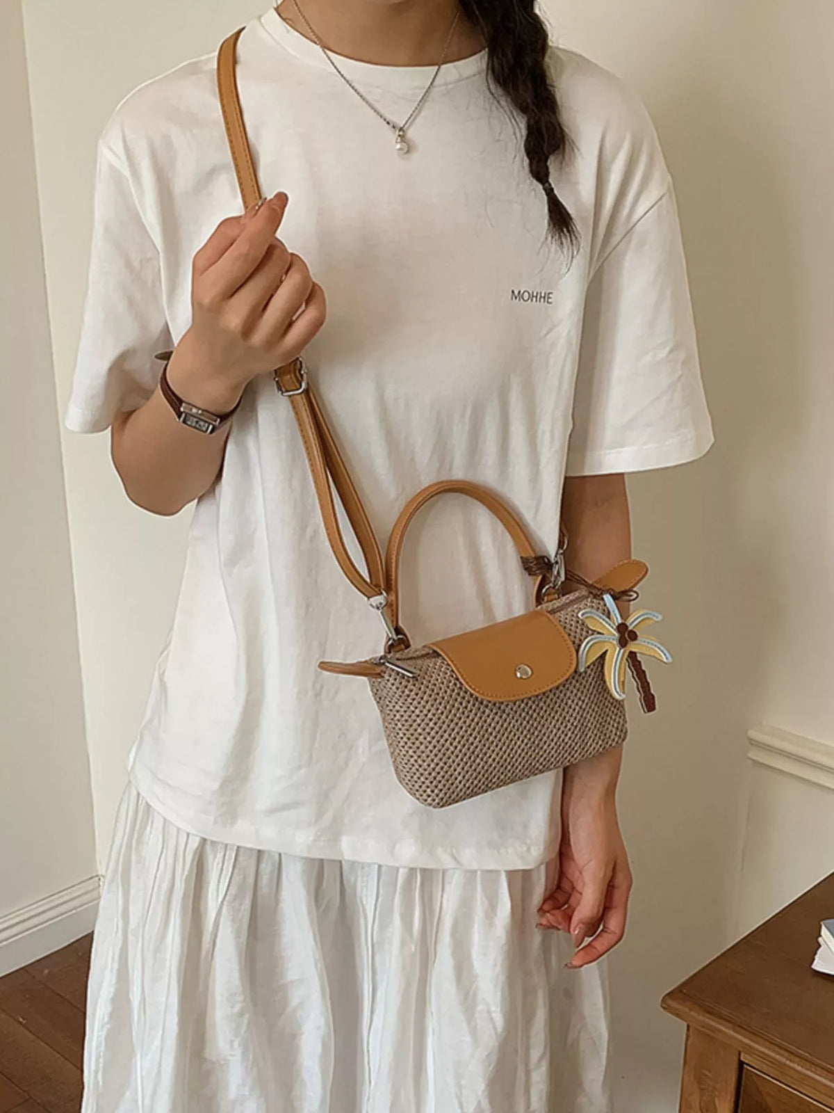 Woven Texture Crossbody Bag
