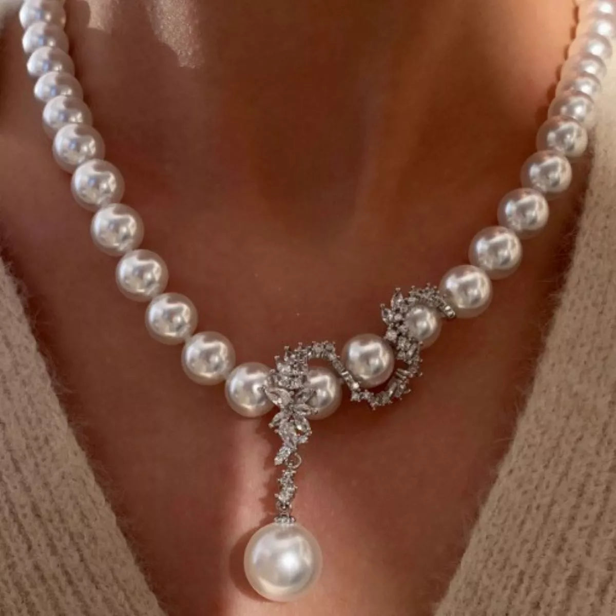 Zircon Pearl Necklace - Lilixa.store