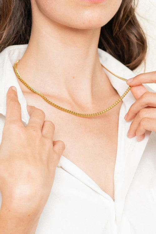 18K Gold Plated Curb Chain Necklace - Lilixa.store