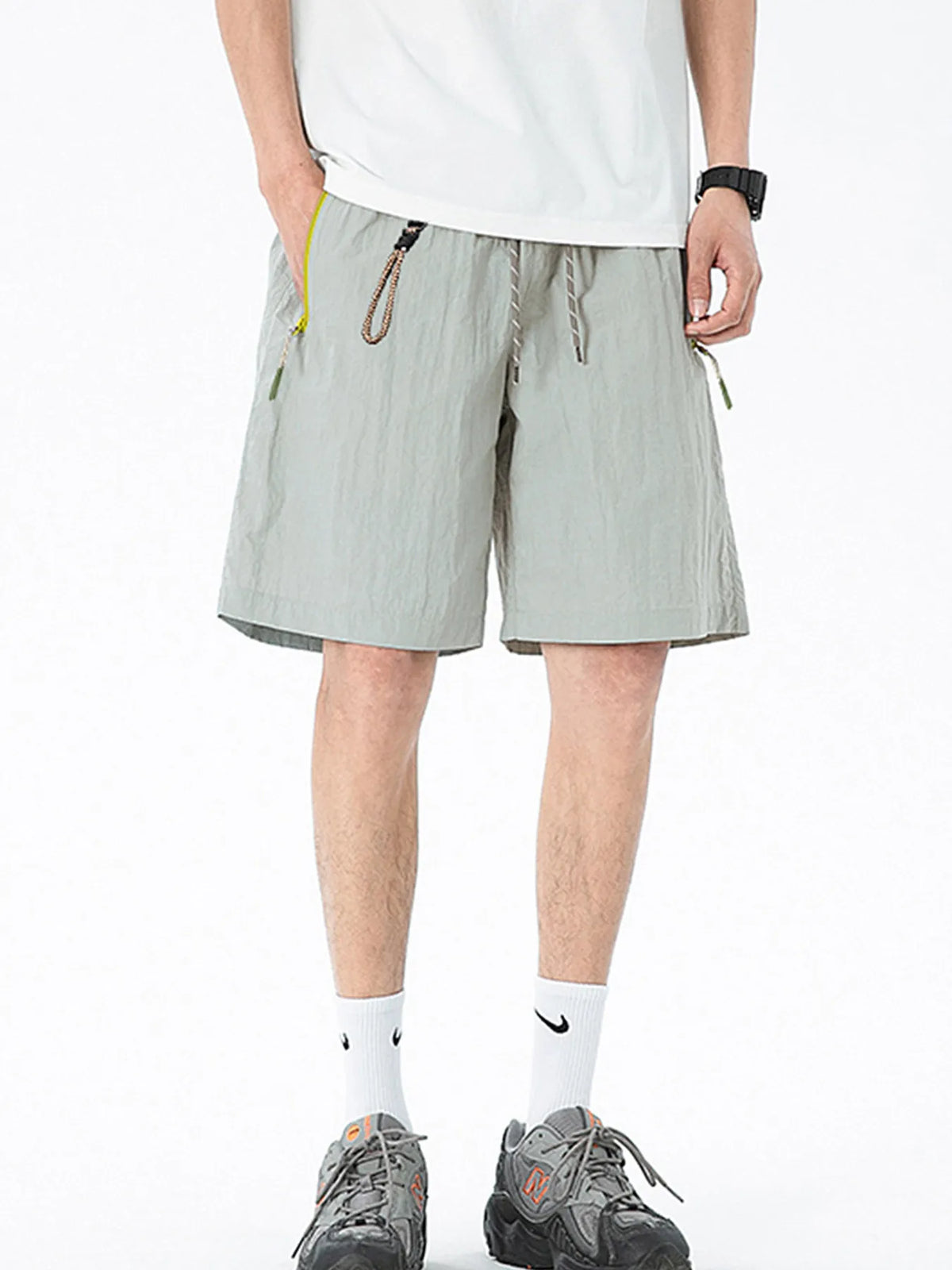 Men's Lightweight Drawstring Shorts with Zipper Pockets, view 9
