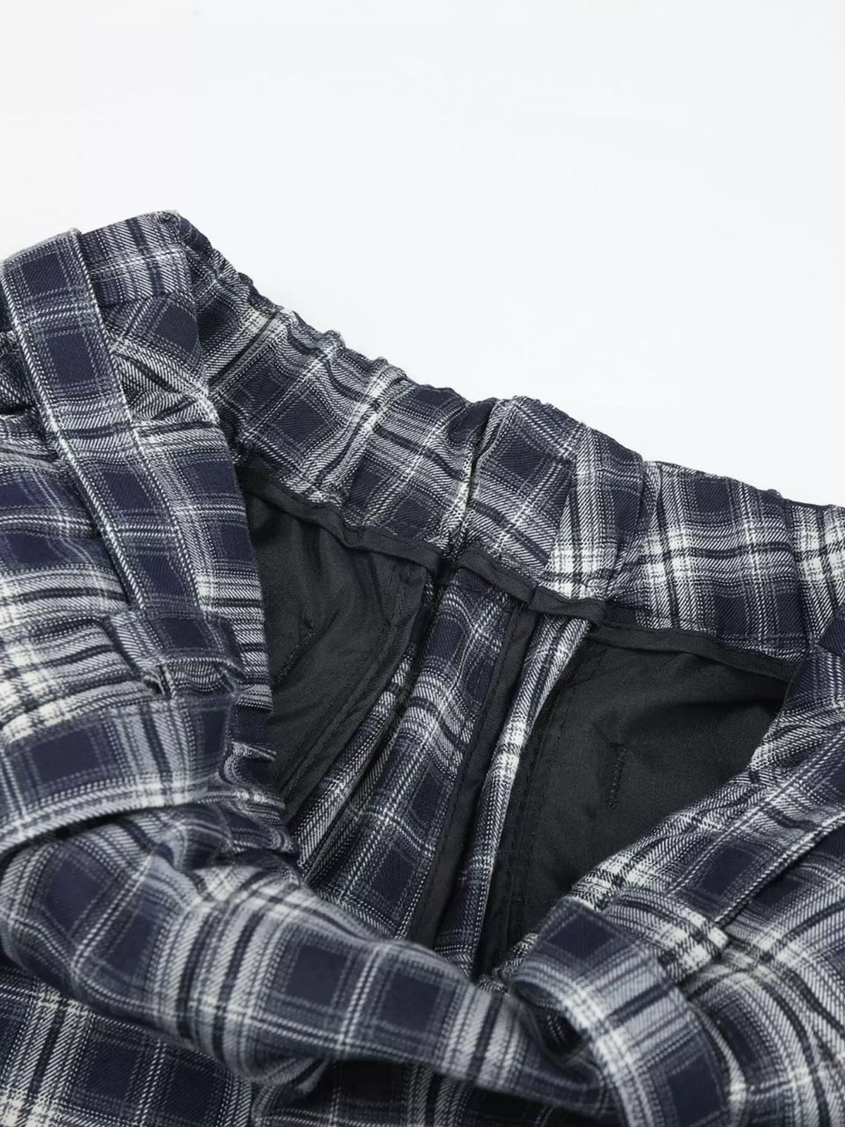 Men's Plaid Wide-Leg Pants in Blue, view 6