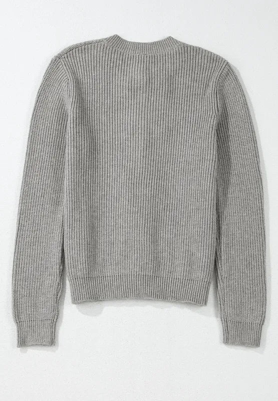 Bow Round Neck Long Sleeve Cardigan - Lilixa.store
