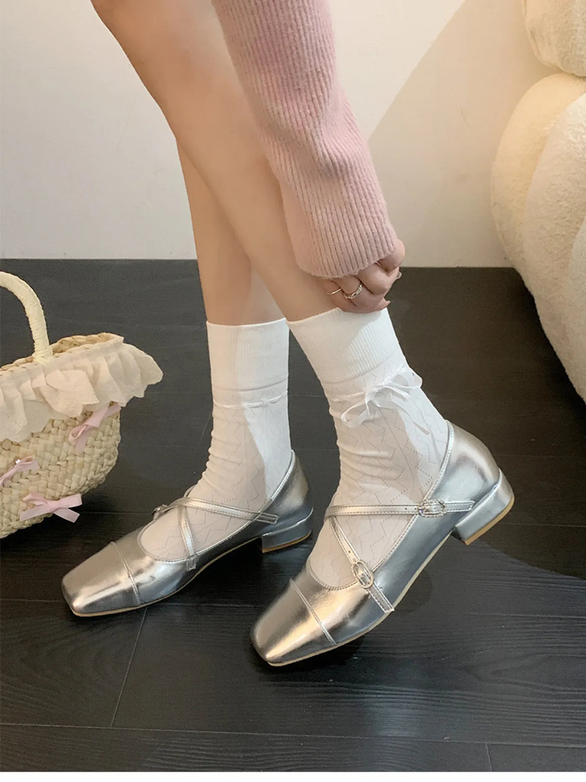 Square Toe Block Heels Mary Jane Shoes - Lilixa.store