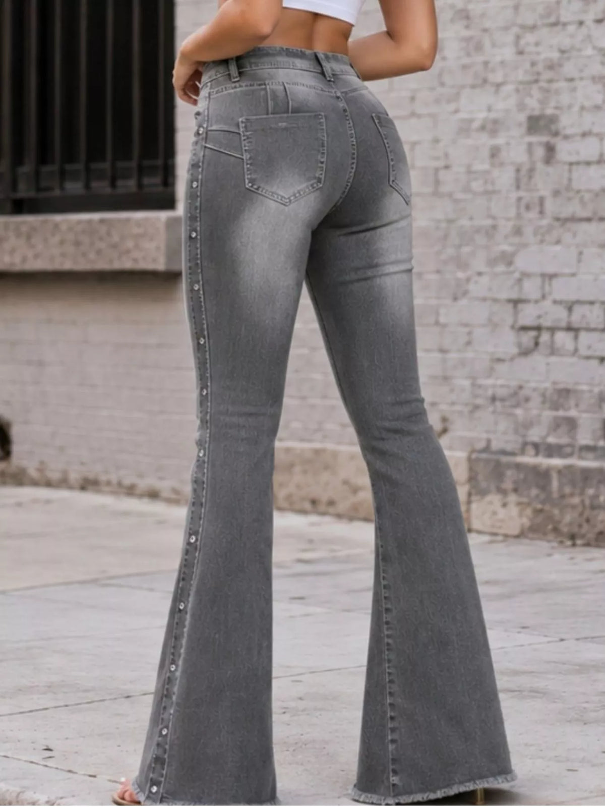 Plus Size High-Waisted Flare Jeans - Lilixa.store