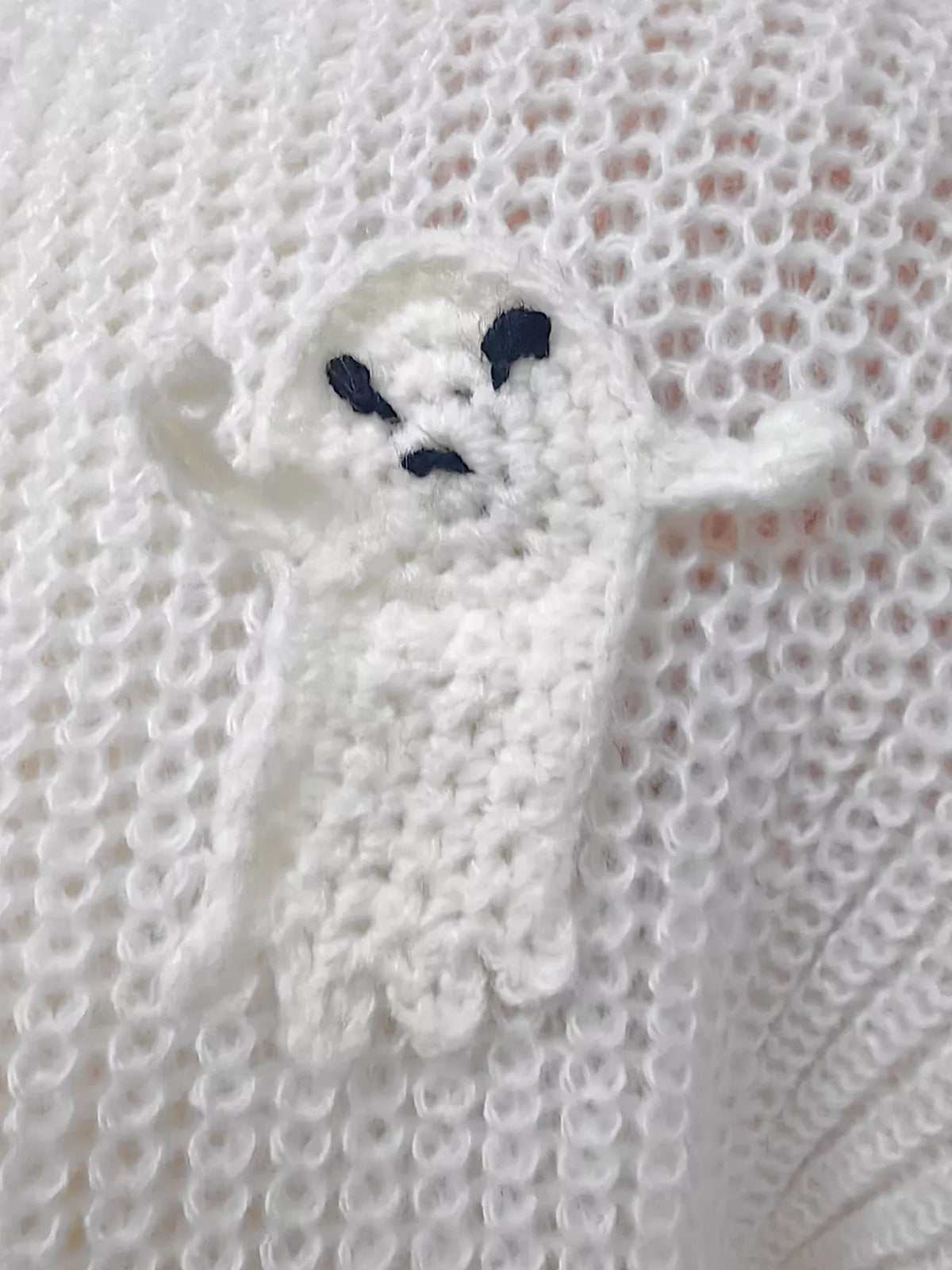 Halloween Pumpkin and Ghost Applique Knit Cardigan, view 8