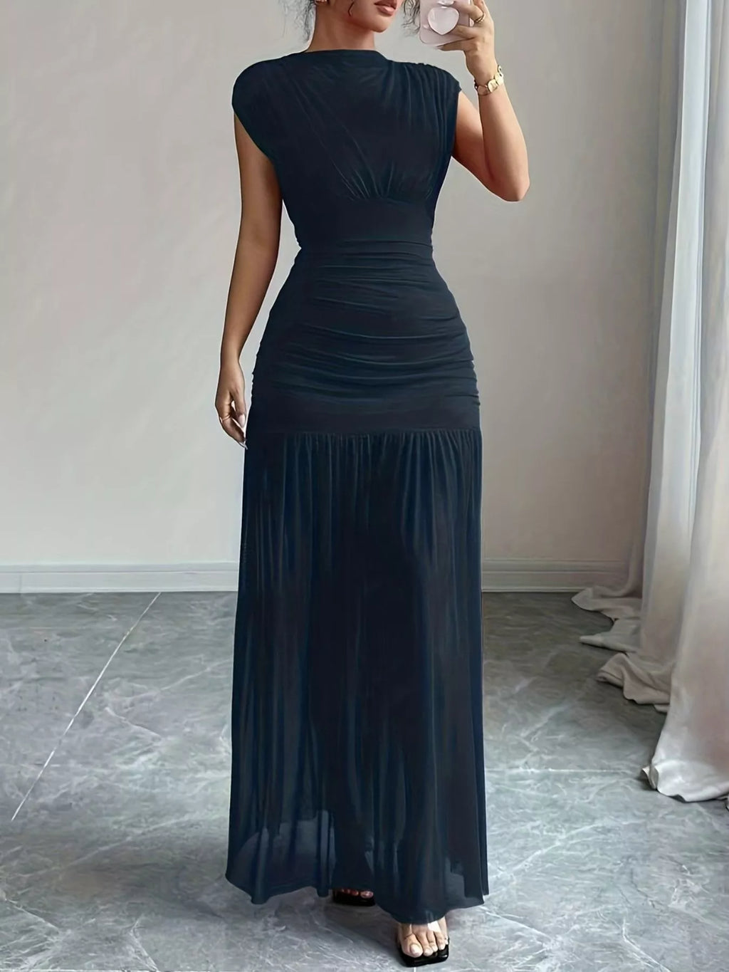 Ruched Bodycon Maxi Dress - Lilixa.store