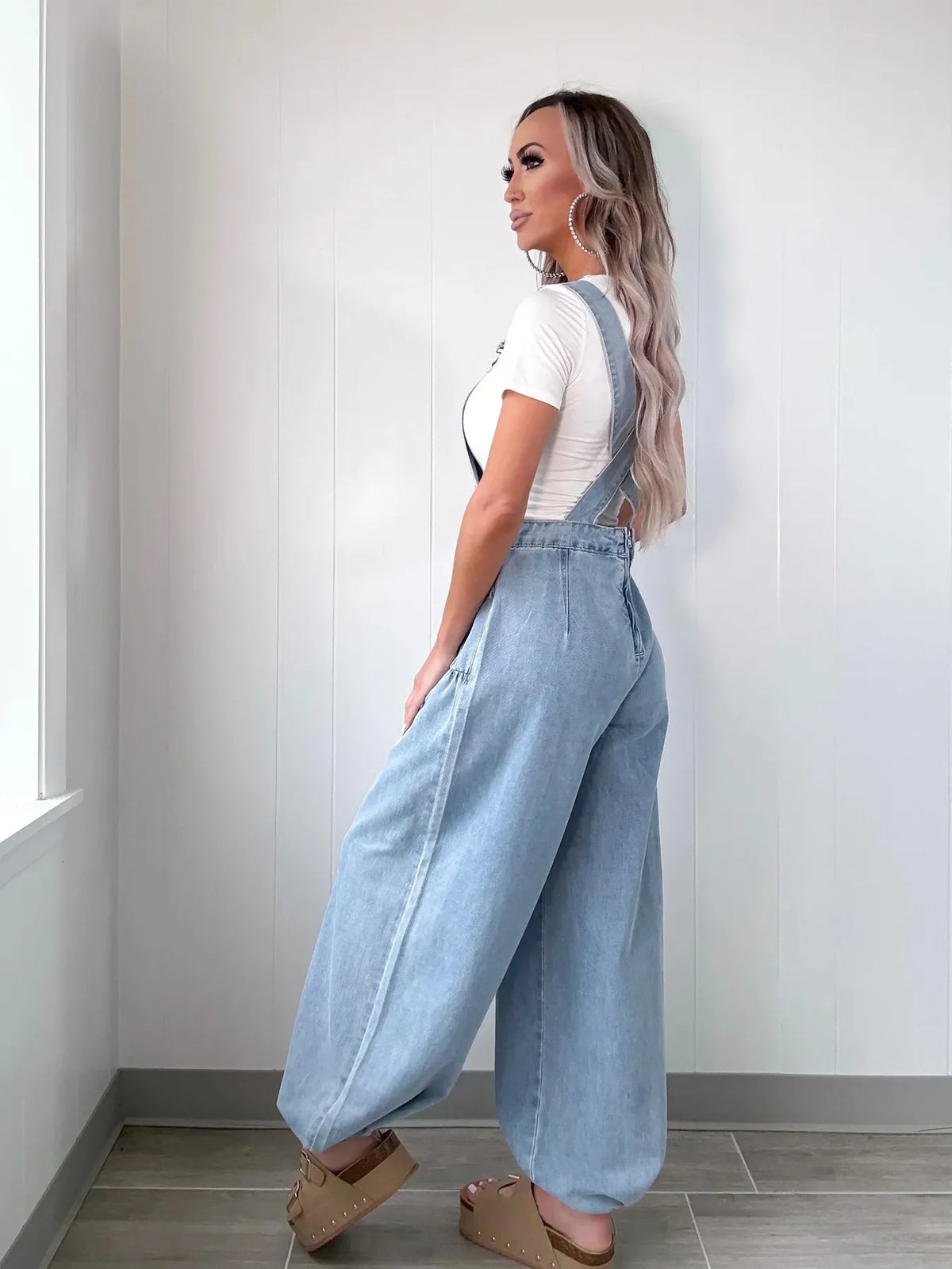Wide Leg Denim Overalls - Lilixa.store