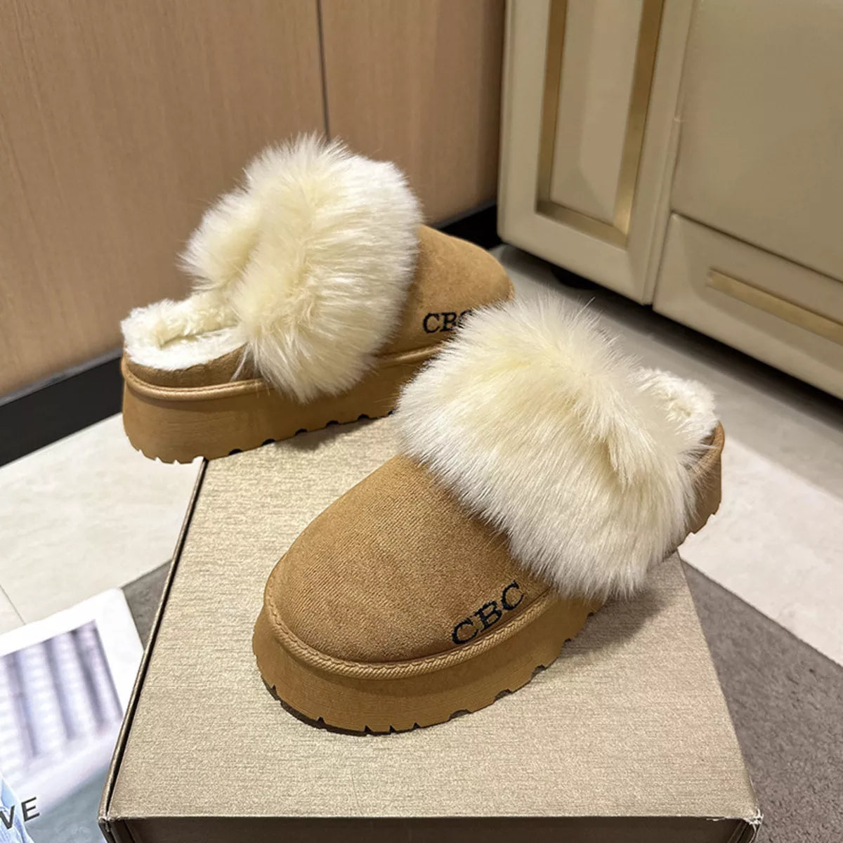 Furry Platform Slippers - Lilixa.store