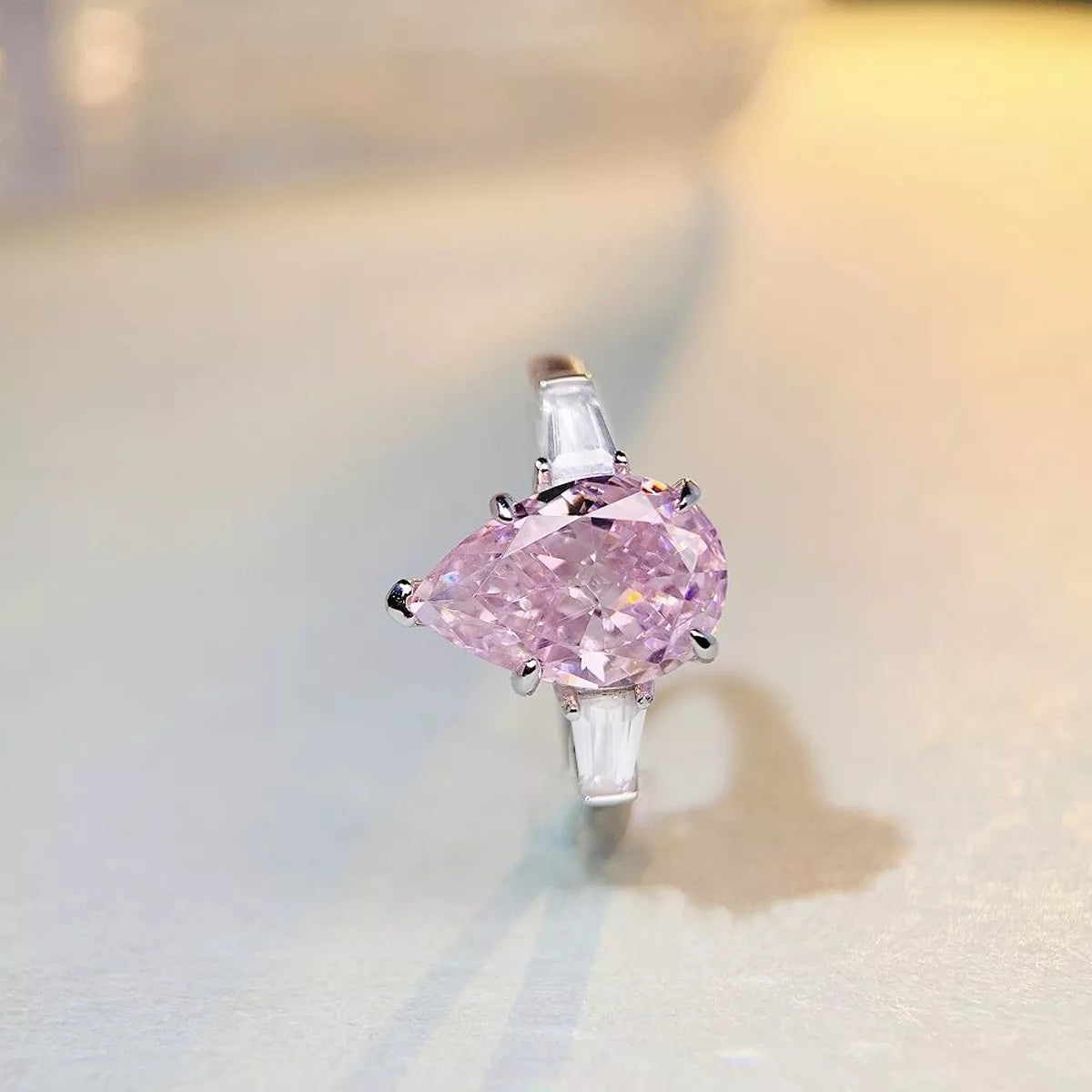 925 Sterling Silver Zircon Teardrop Ring - Lilixa.store