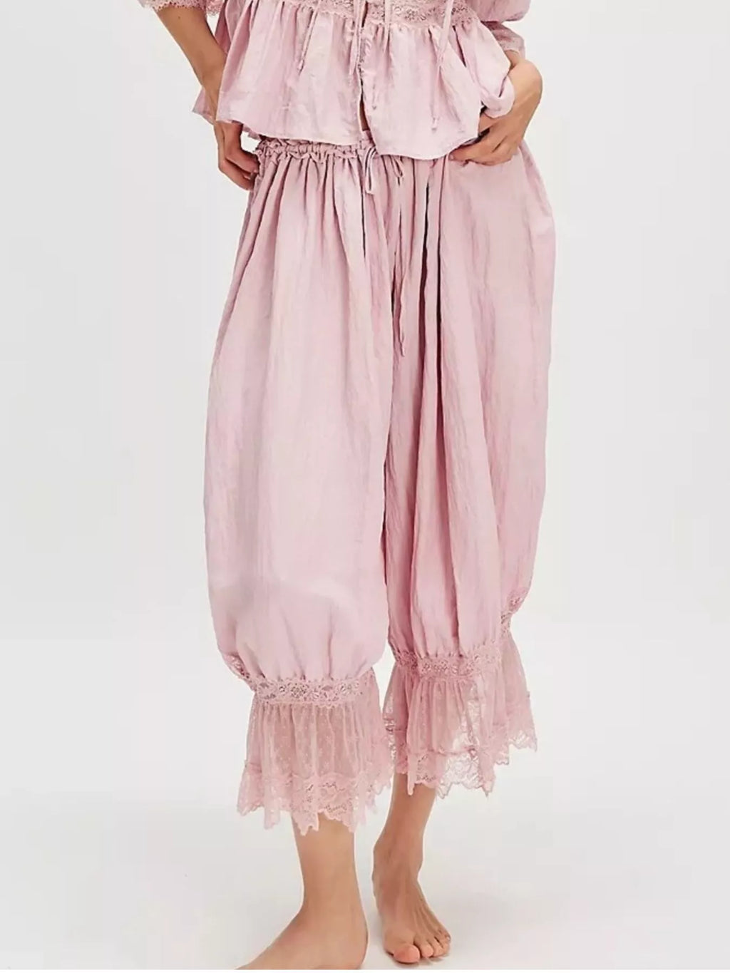 Lace Trimmed Lounge Pants - Lilixa.store