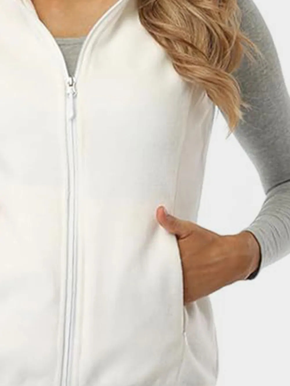 Zip Up Turtleneck Vest with Pockets, view 4