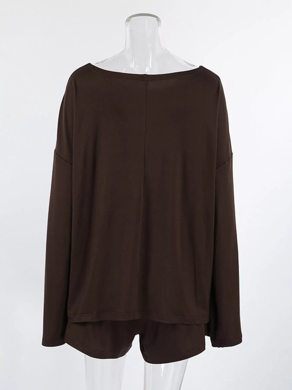 Oversized Long Sleeve Top and Shorts Lounge Set - Lilixa.store