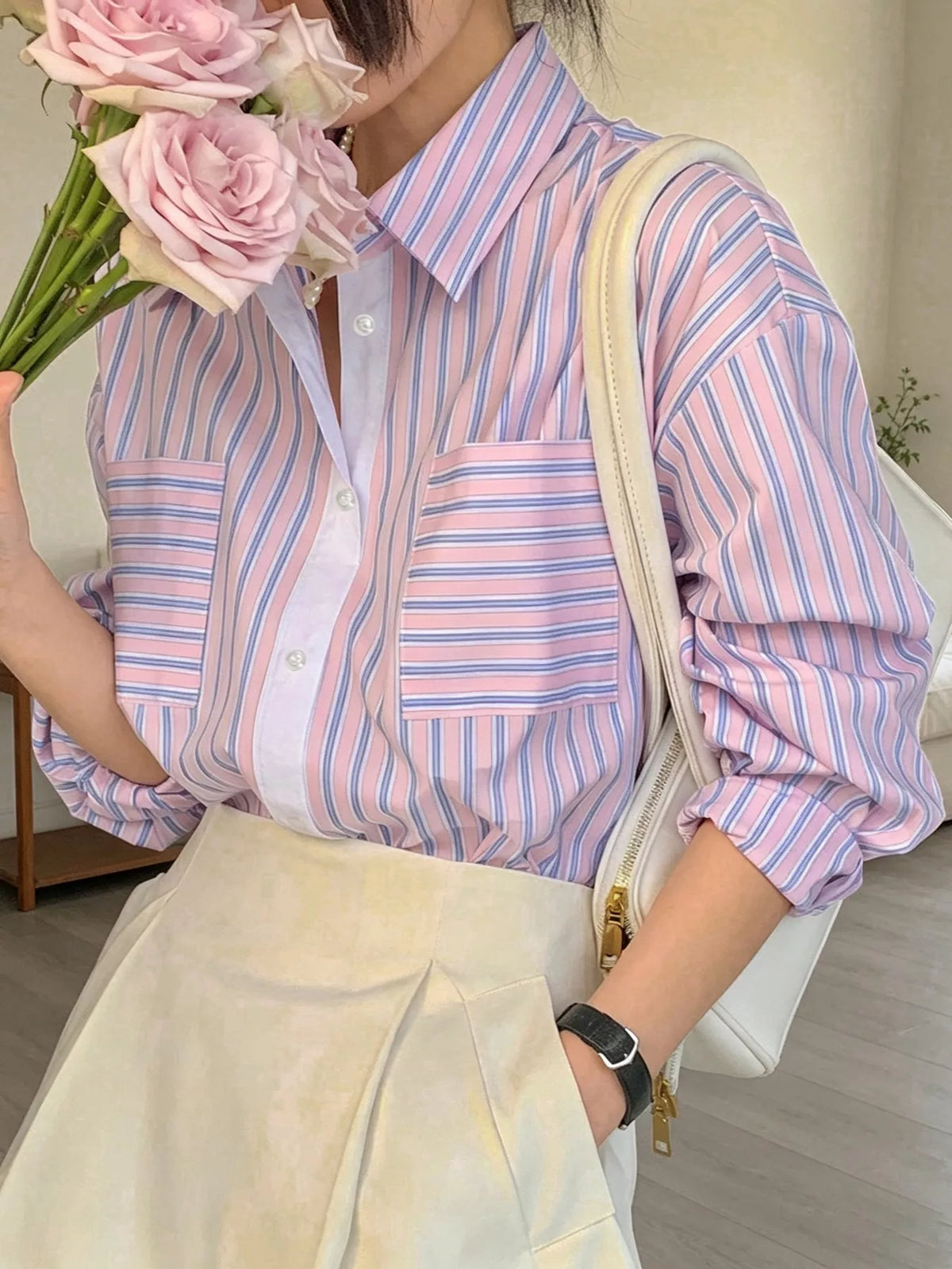Striped Button-Down Shirt, view 5