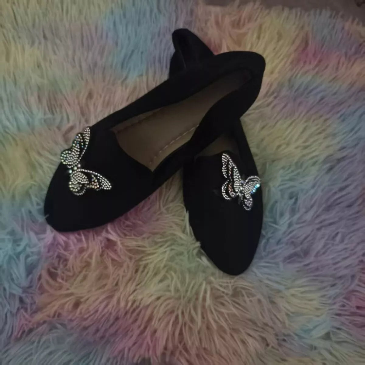 Butterfly Decor Slip-Ons in Black, view 12