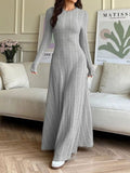Long Sleeve Ribbed Knit Dress - Lilixa.store