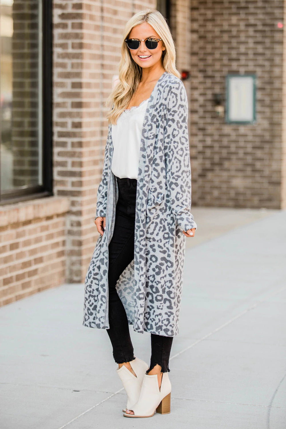 Open Front Leopard Cardigan - Lilixa.store
