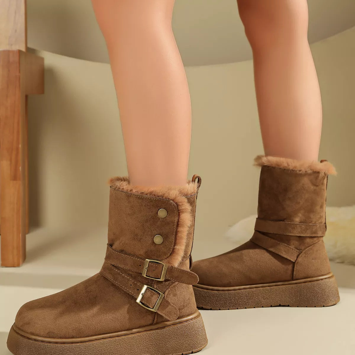 Round Toe Platform Boots - Lilixa.store