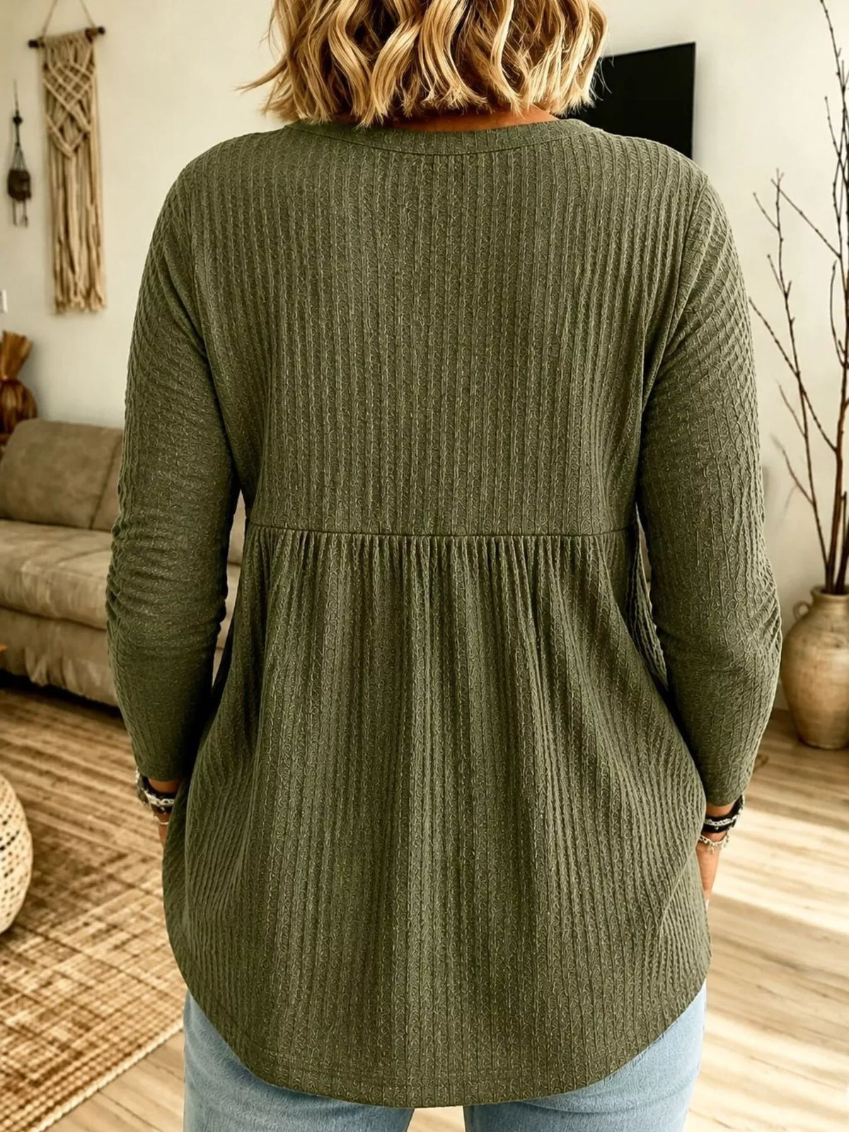 Button Detail Knitted Casual Top - Lilixa.store
