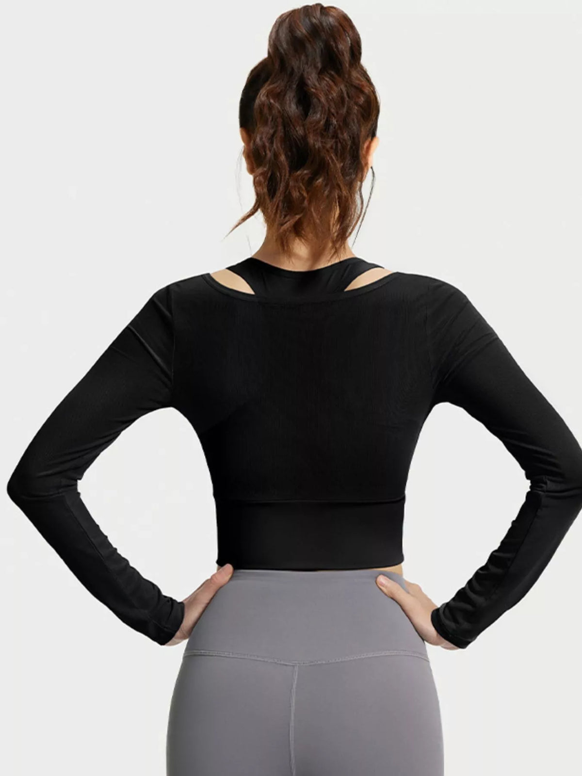 Long Sleeve Active T-Shirt with Built-in Bra