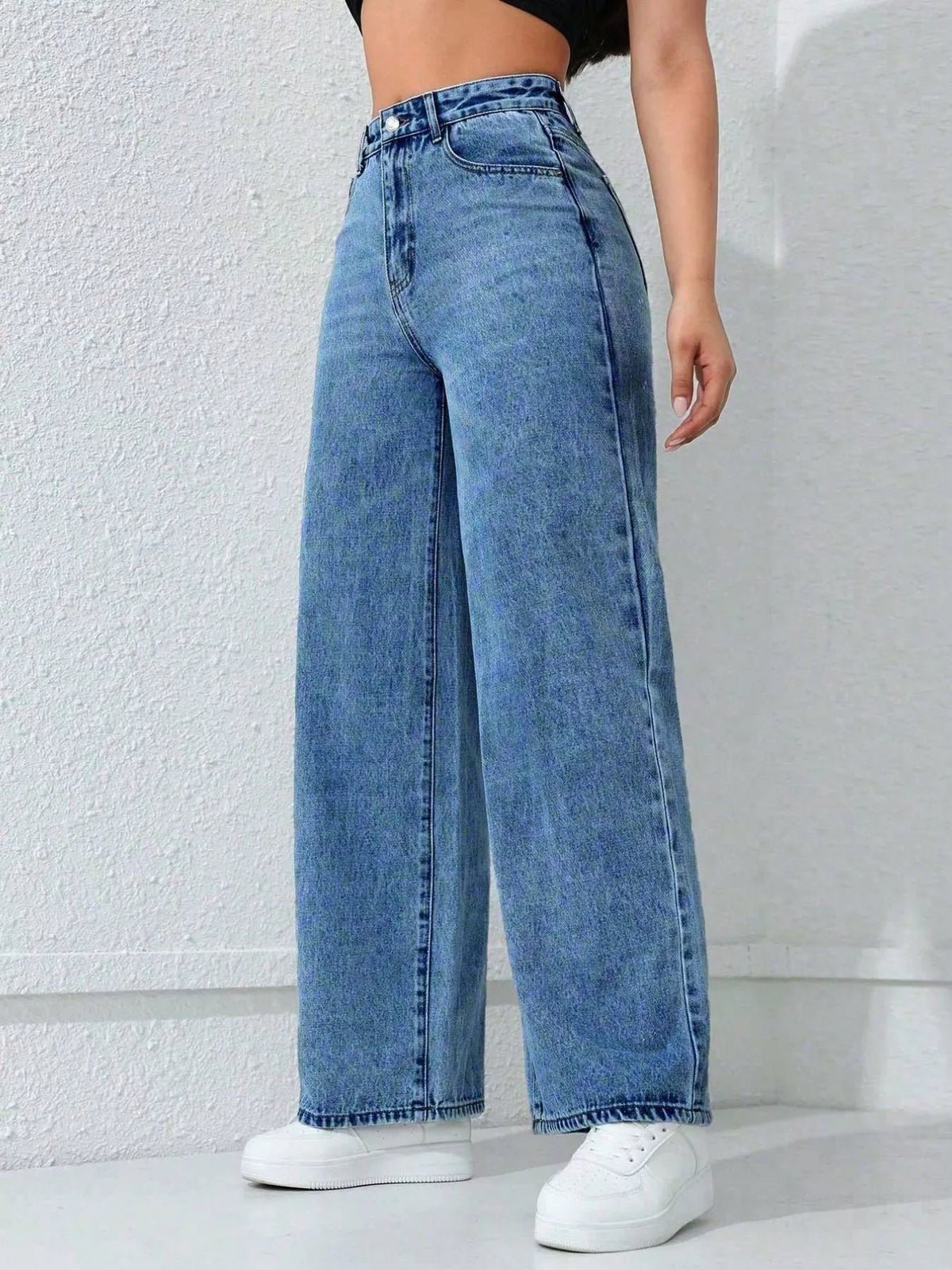 High-Waisted Wide-Leg Jeans